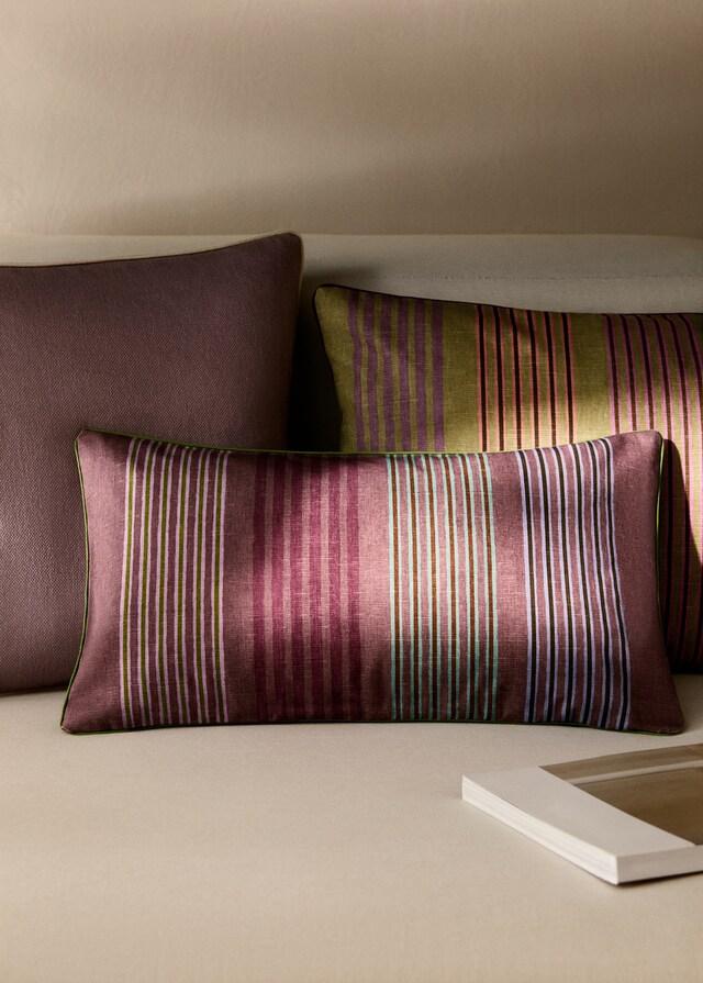 mango Funda cojín ribete a contraste raya multicolor 30x50 cm