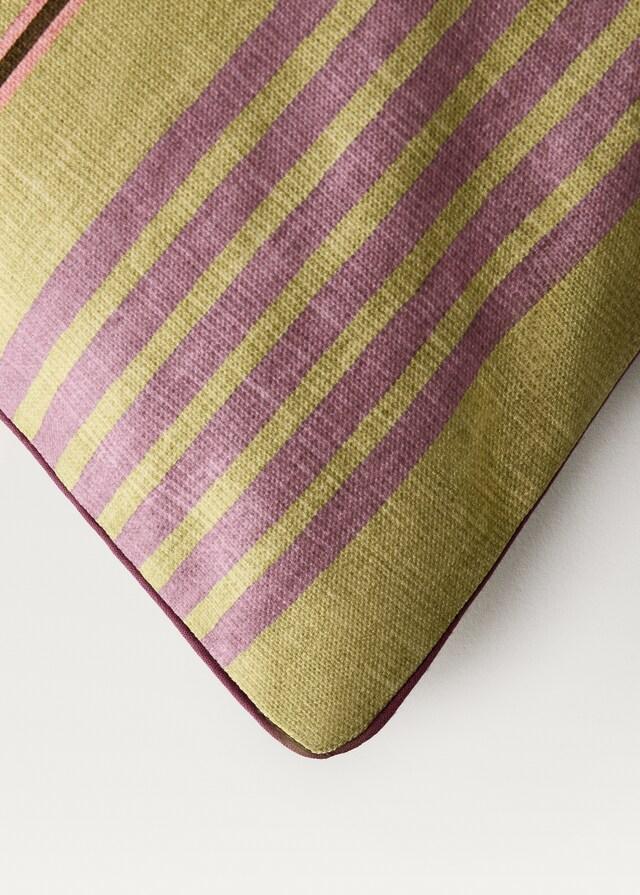 Mango Funda Cojín Ribete A Contraste Raya Multicolor 40x60 Cm