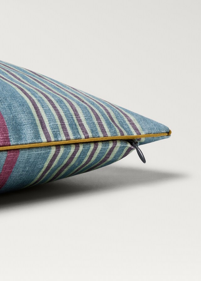 Mango Funda Cojín Ribete A Contraste Raya Multicolor 40x60 Cm