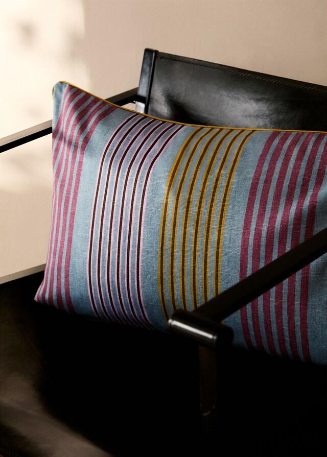 mango Funda cojín ribete a contraste raya multicolor 40x60 cm