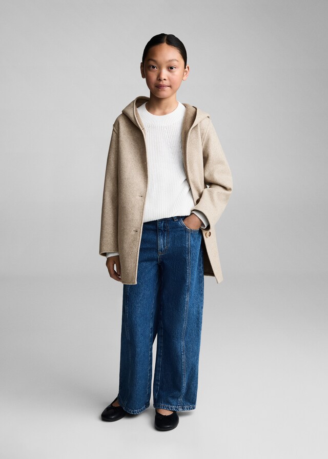 Mango Abrigo Capucha Botones