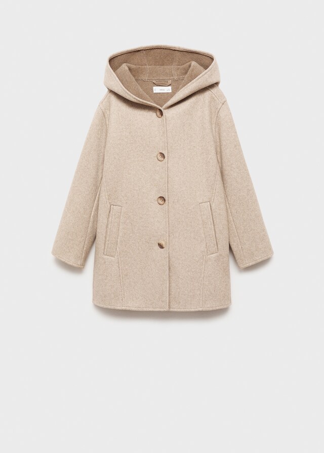Mango Abrigo Capucha Botones