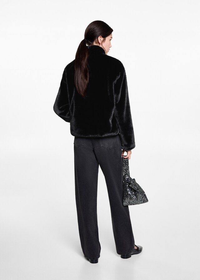 Mango Abrigo Pelo Cremallera