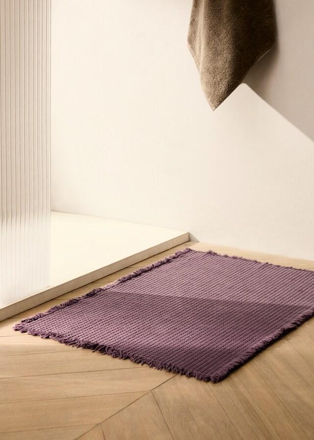 mango Alfombra baño geométrica flecos