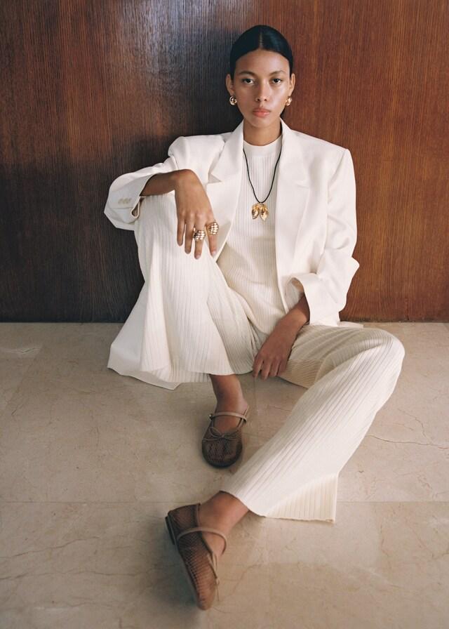 mango Bailarina mesh tira hebilla