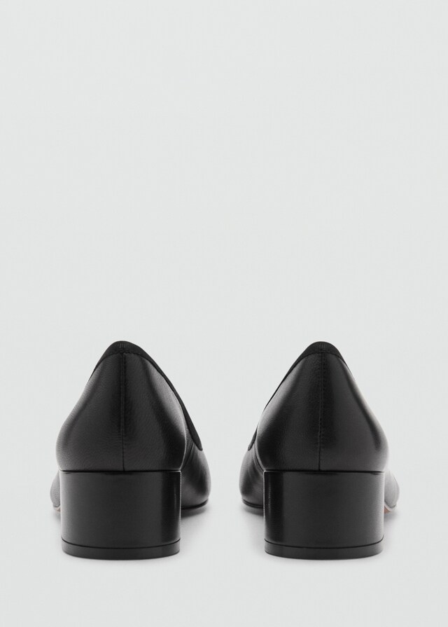 Mango Bailarina Tacón Piel Lazo