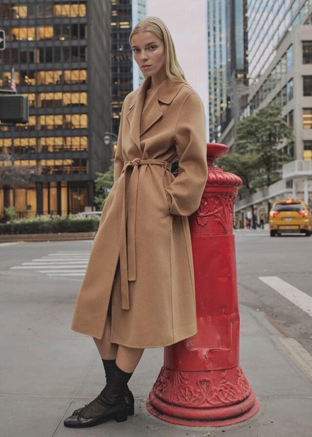 Mango Bailarina Tacón Piel Lazo