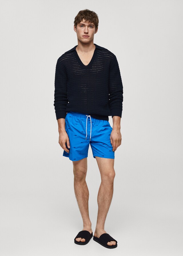 Mango Bañador Bordado Pez Cordón