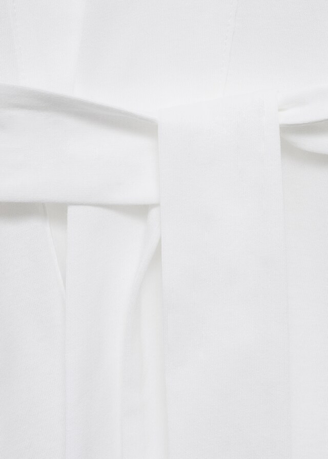 Mango Bata Algodón Detalle Puntilla