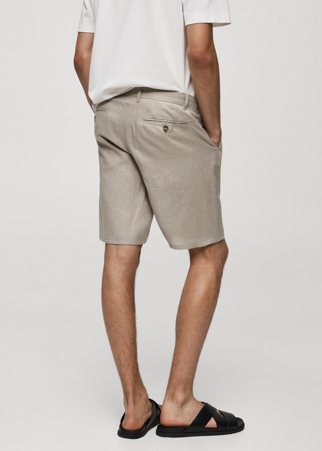Mango Bermudas Slim Fit 100% Lino