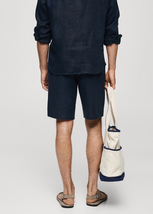 Mango Bermudas Slim Fit 100% Lino