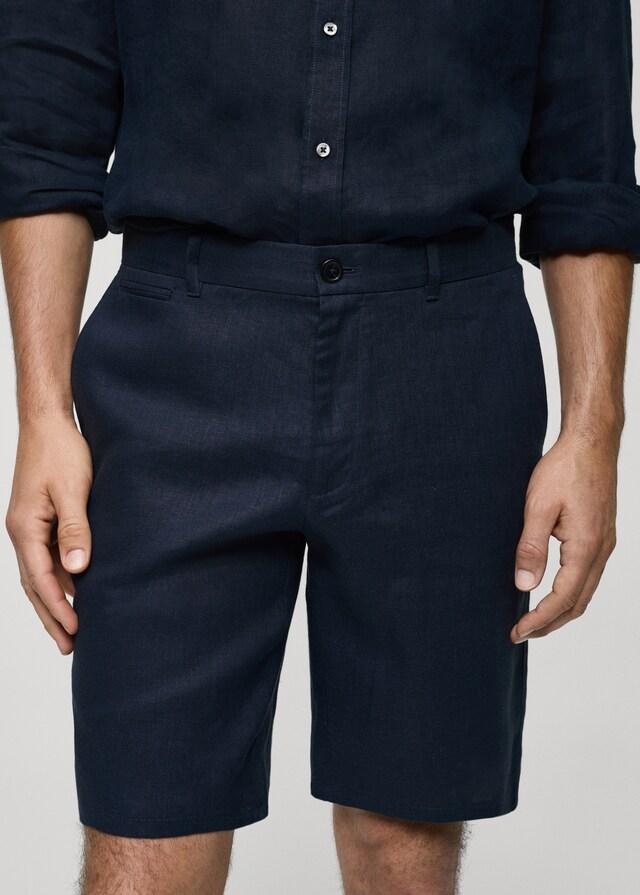 Mango Bermudas Slim Fit 100% Lino