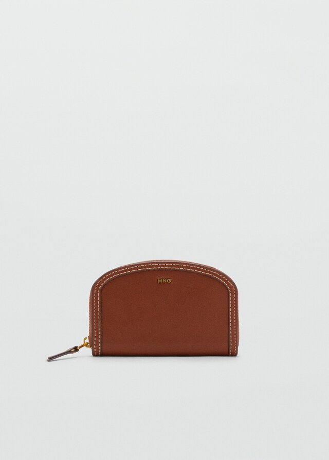 mango Billetera ovalada efecto piel