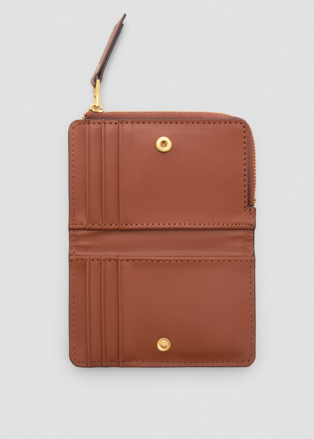 Mango Billetera Solapa Canvas Contraste