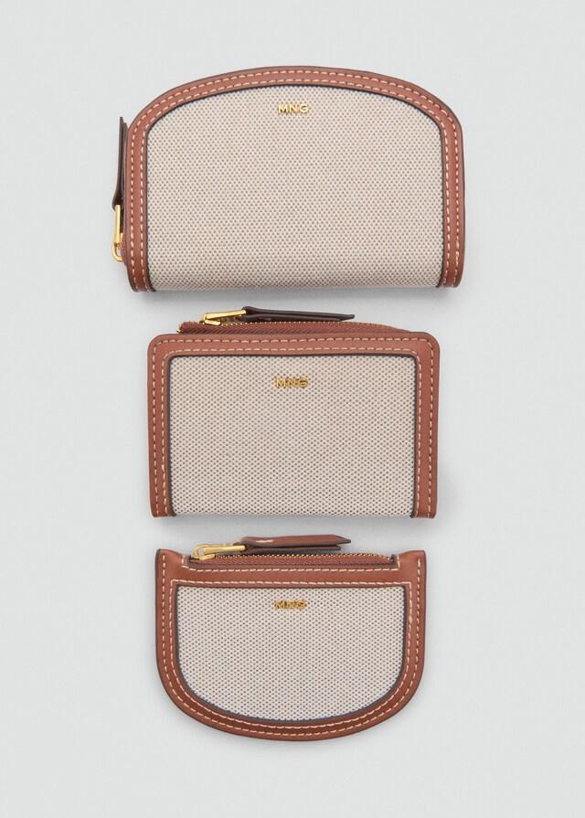 Mango Billetera Solapa Canvas Contraste