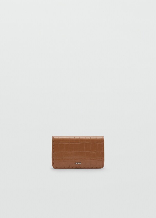 mango Billetera solapa efecto piel coco