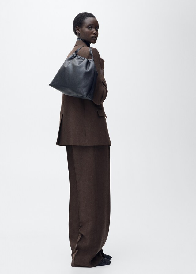 Mango Blazer Recta Traje Lyocell