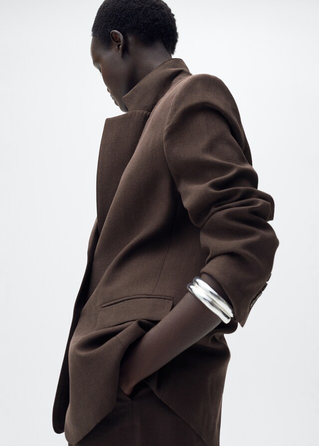 Mango Blazer Recta Traje Lyocell