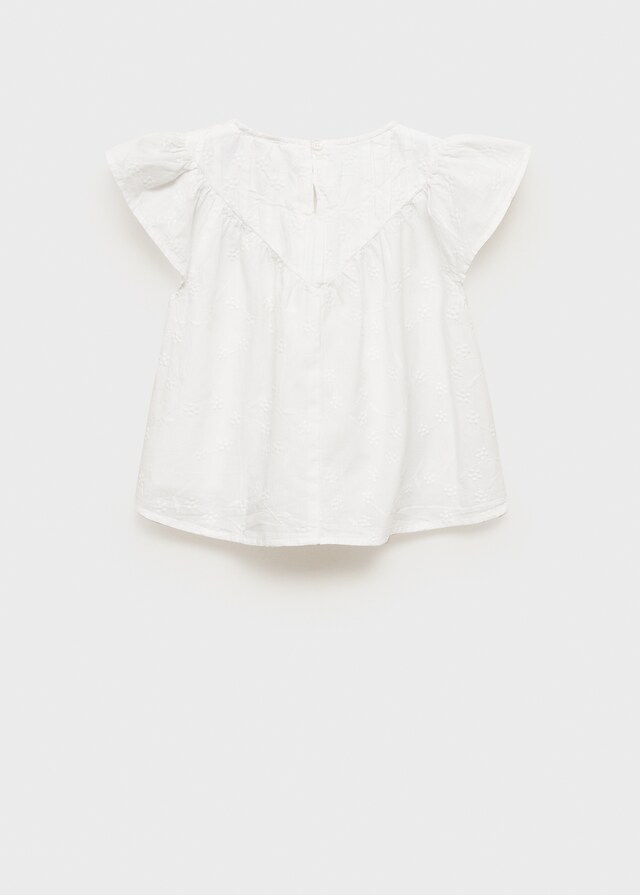 Mango Blusa Algodón Bordados