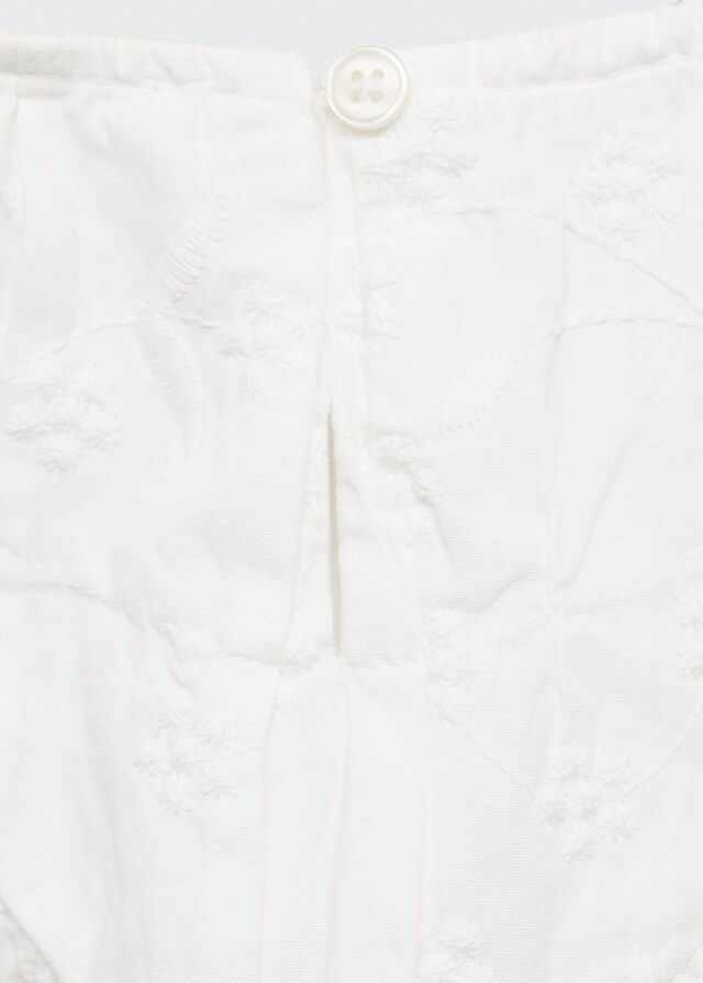 Mango Blusa Algodón Bordados