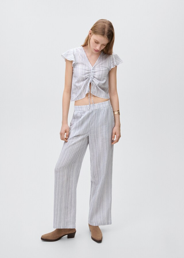 Mango Blusa Detalle Fruncido