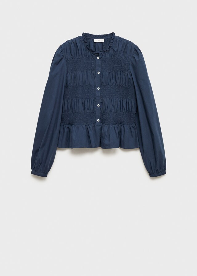 mango Blusa fruncida volante