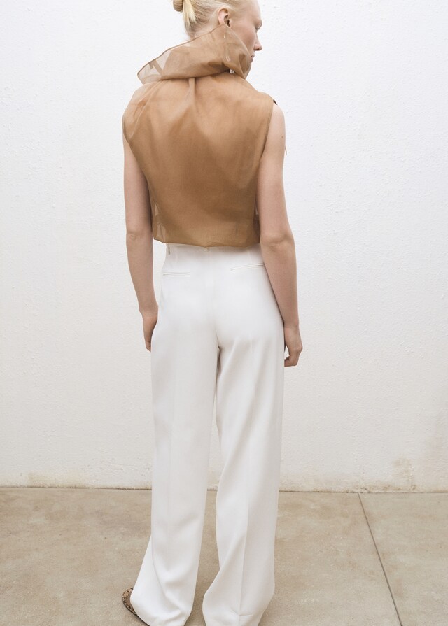 Mango Blusa Seda Cuello Asimétrico