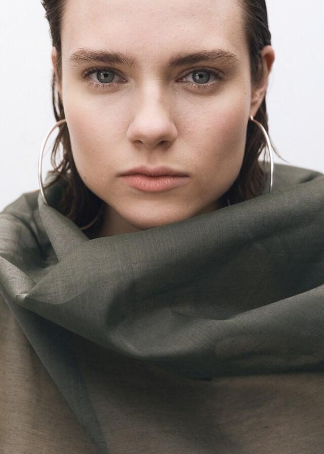 Mango Blusa Seda Cuello Asimétrico