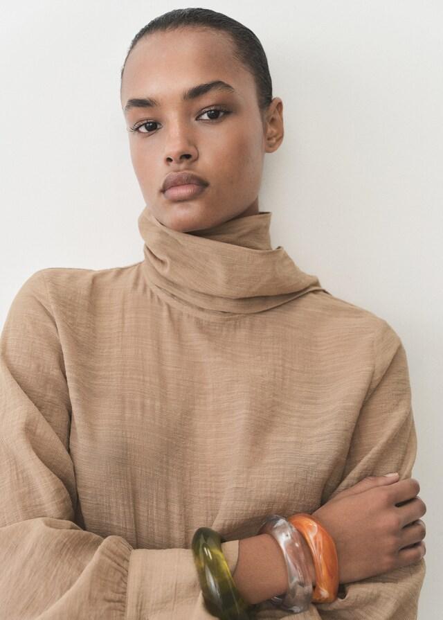 Mango Blusa Textura Lazada