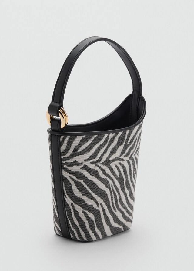 Mango Bolso Bucket Estampado Cebra