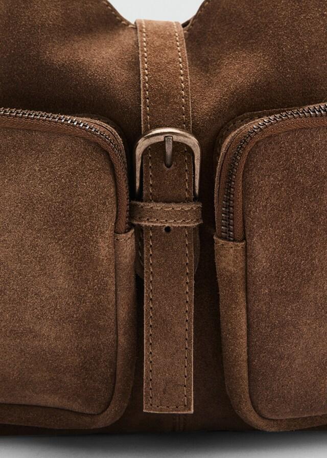 Mango Bolso Piel Serraje