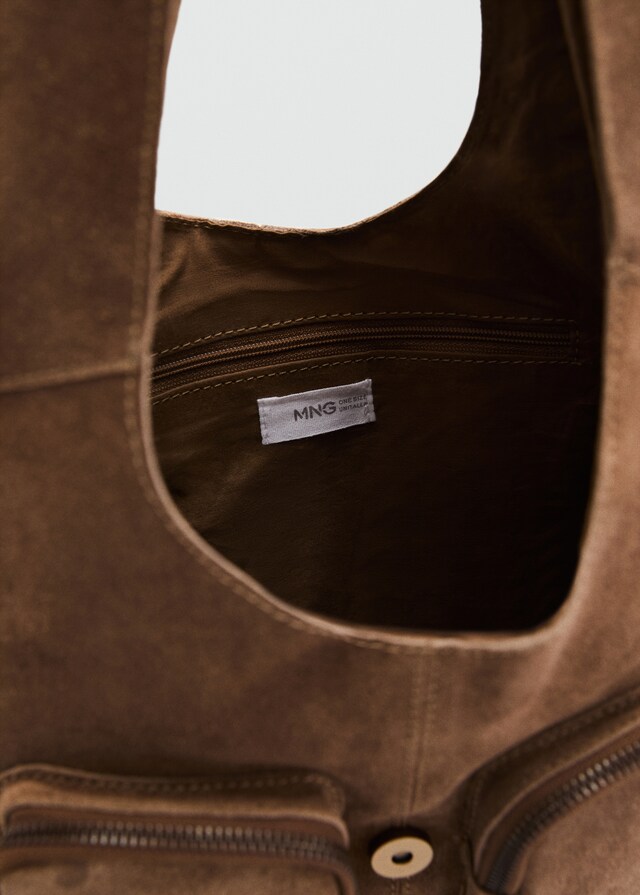 Mango Bolso Piel Serraje