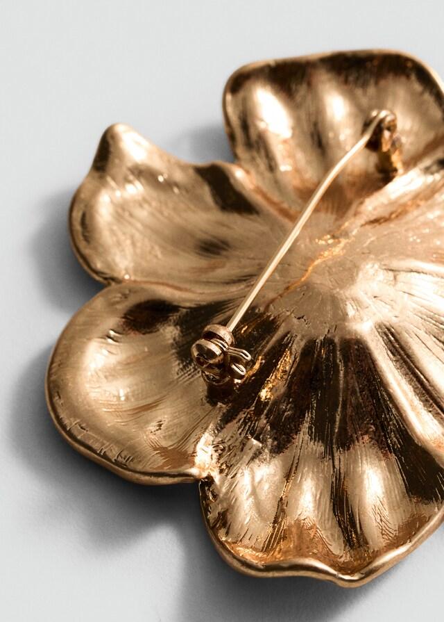 Mango Broche Metálico Flor