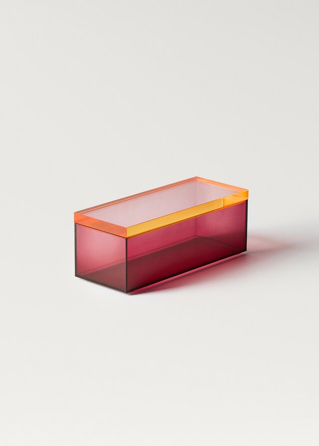Mango Caja Acrílico Bicolor 20x8x7 5 Cm