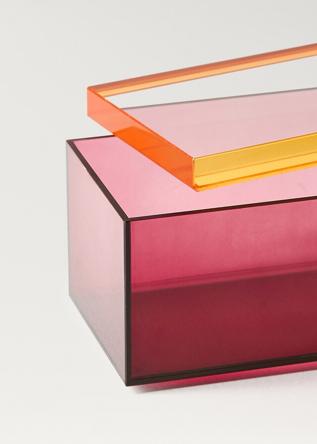 Mango Caja Acrílico Bicolor 20x8x7 5 Cm