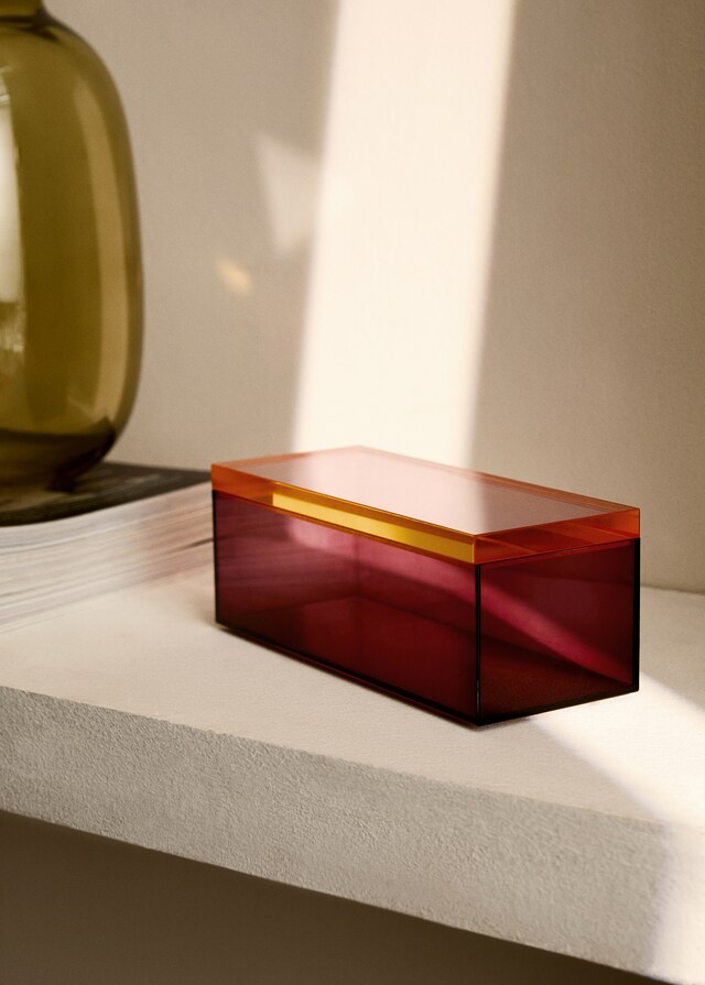 mango Caja acrílico bicolor 20x8x7 5 cm