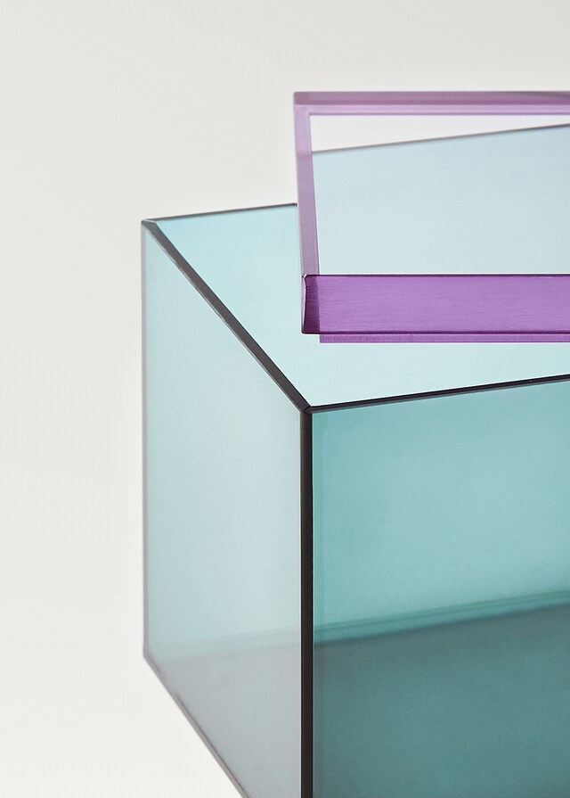 Mango Caja Acrílico Bicolor Mediana