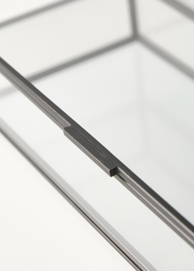 Mango Caja Joyero Vidrio Y Metal Mediana