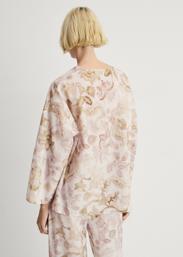 Mango Camisa Pijama Detalle Floral