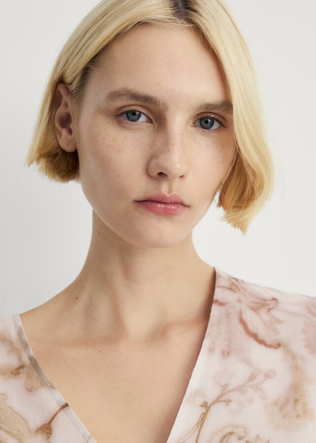 Mango Camisa Pijama Detalle Floral