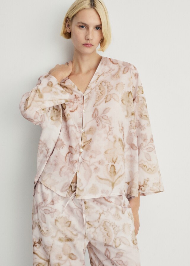 mango Camisa pijama detalle floral