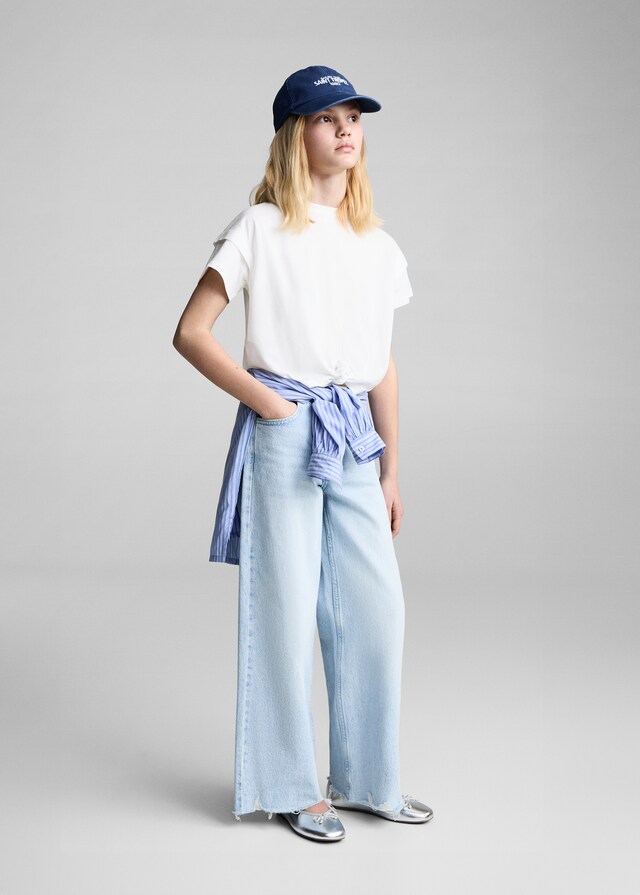 Mango Camiseta Algodón Detalle Nudo