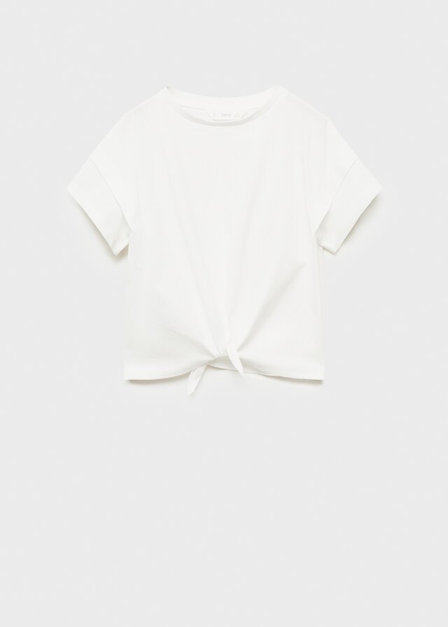 Mango Camiseta Algodón Detalle Nudo