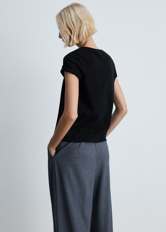 Mango Camiseta Algodón Manga Corta