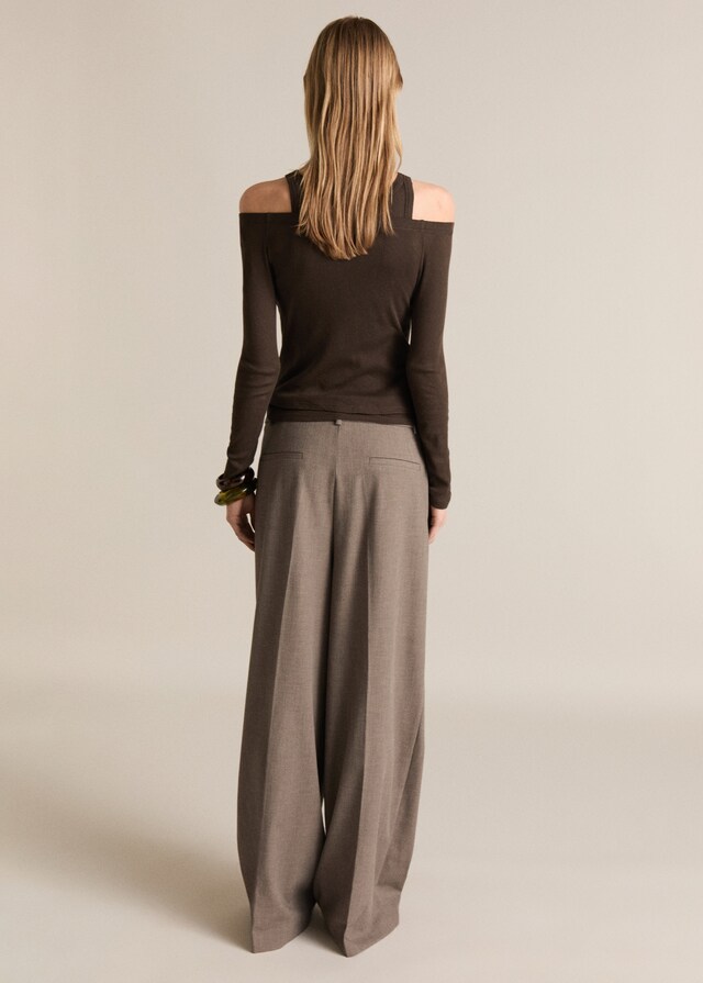 Mango Camiseta Combinada Algodón