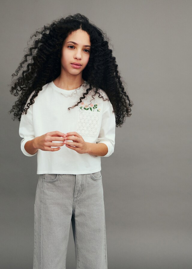 mango Camiseta detalles bordados