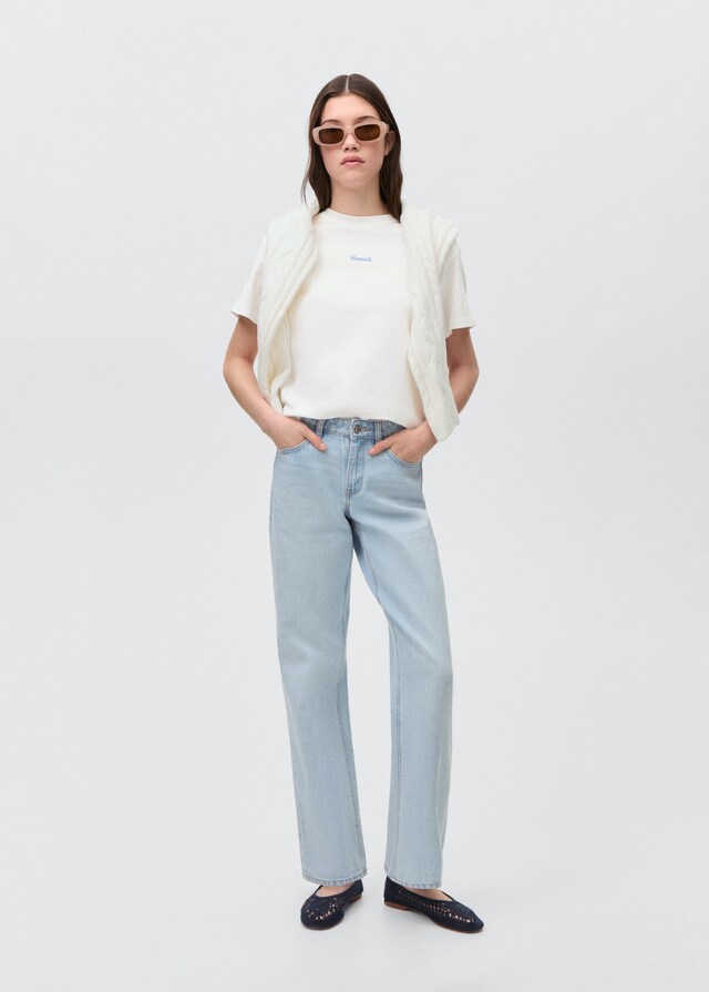 Mango Camiseta Dibujo Estampado