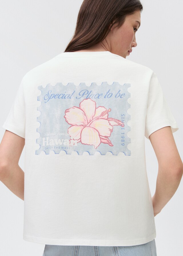 Mango Camiseta Dibujo Estampado