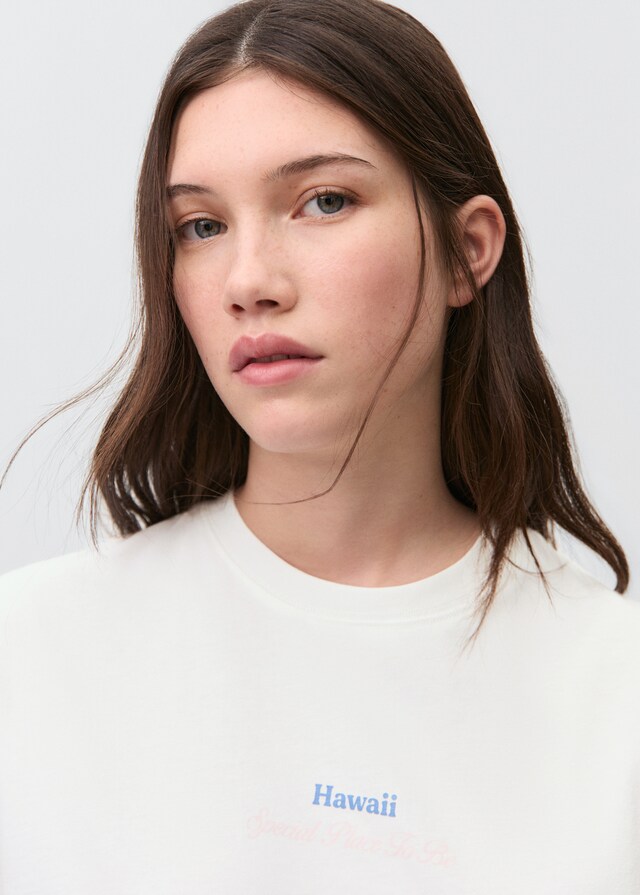 Mango Camiseta Dibujo Estampado