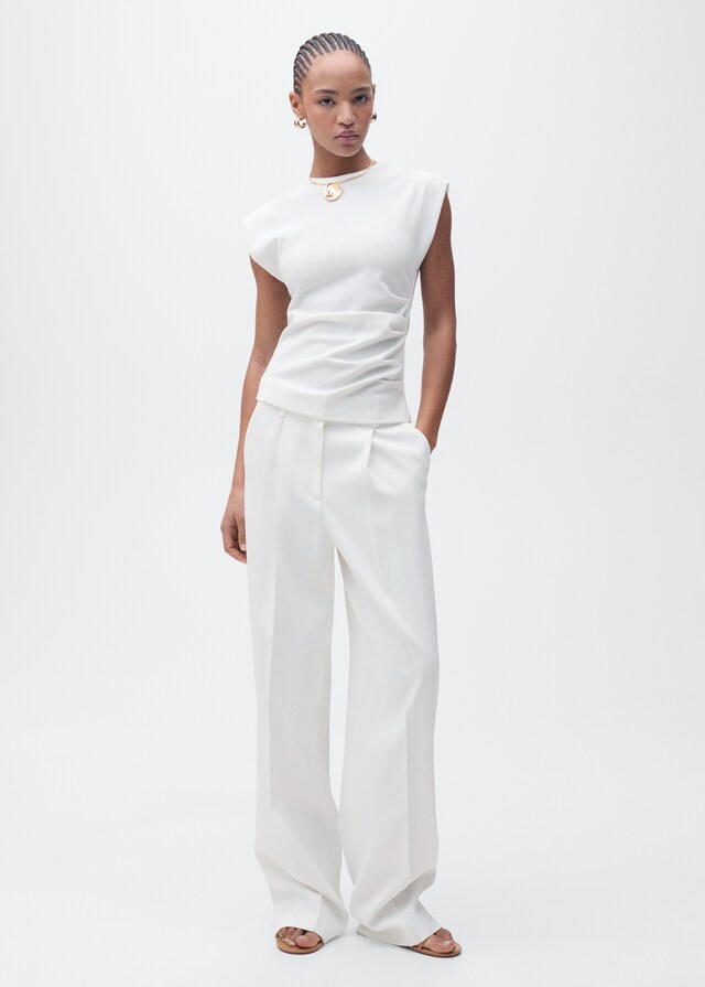 Mango Camiseta Drapeada Sin Mangas